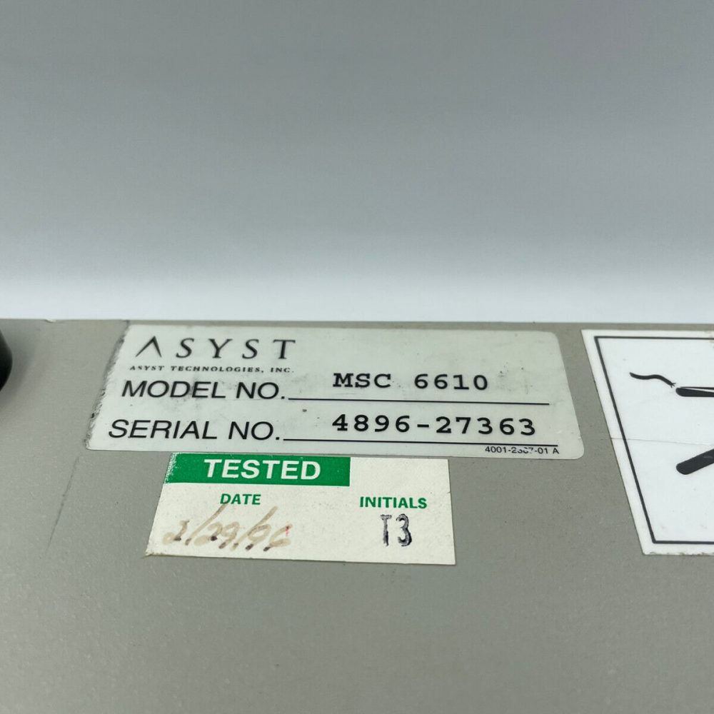 Asyst MSC 6610 Micro Station Controller (For Parts) – Novus Ferro Pte Ltd