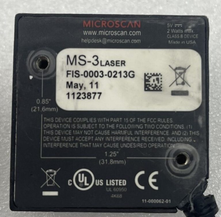 Microscan FIS-0003-0213G MS-3 Laser Barcode Scanner – Novus Ferro Pte Ltd