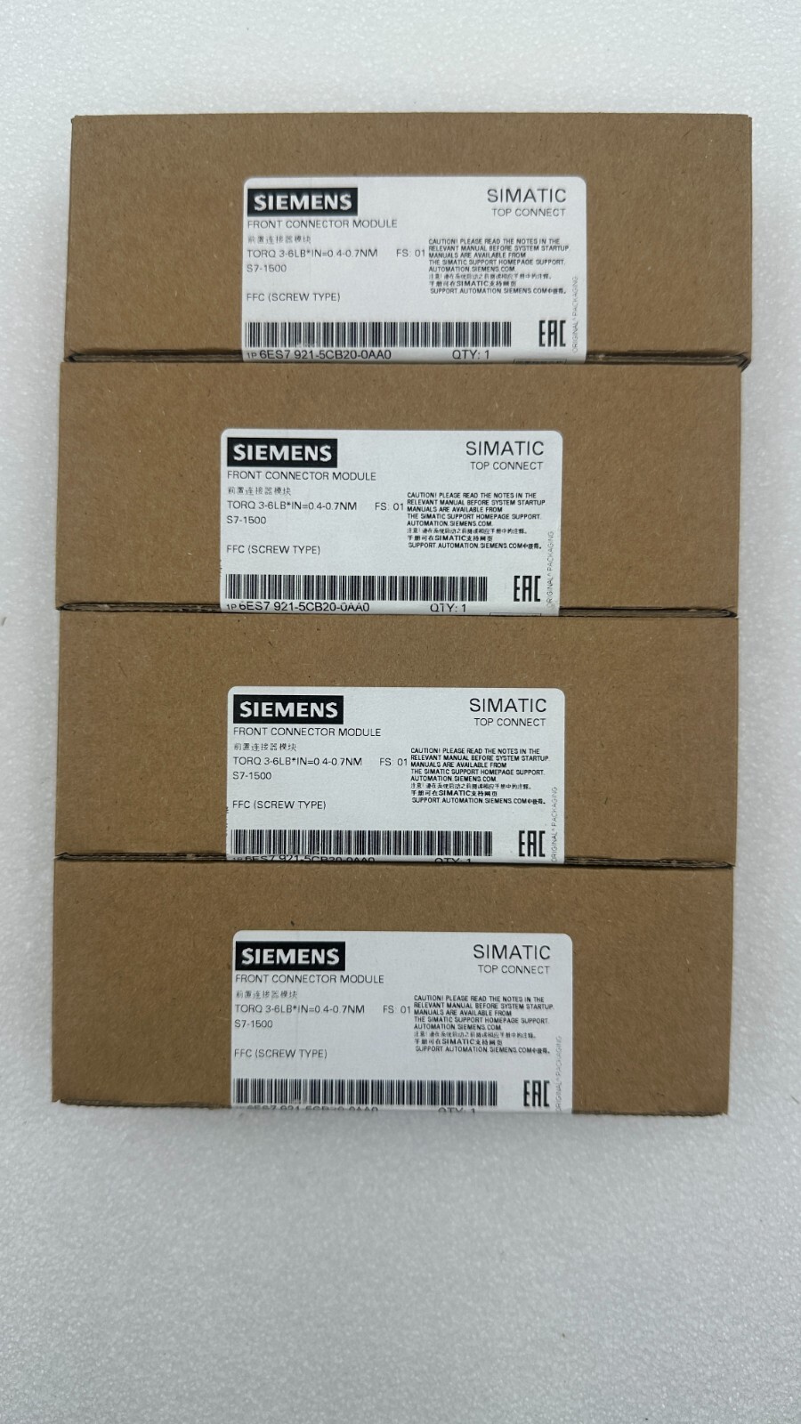 Siemens-Simatic-S7-1500-6ES7-921-5CB20-0AA0-Front-Connector-Module-Lot-of-4-187368965009